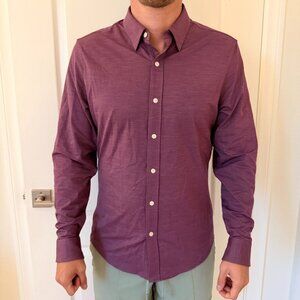 Rhone Men’s Slim Fit Button-Down Shirt Plum Purple Size M